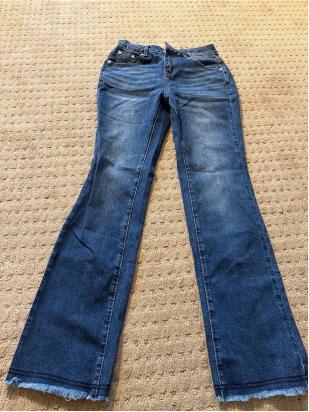 Flamingals Women’s Dark Blue Mid Waist Bootcut Jeans S